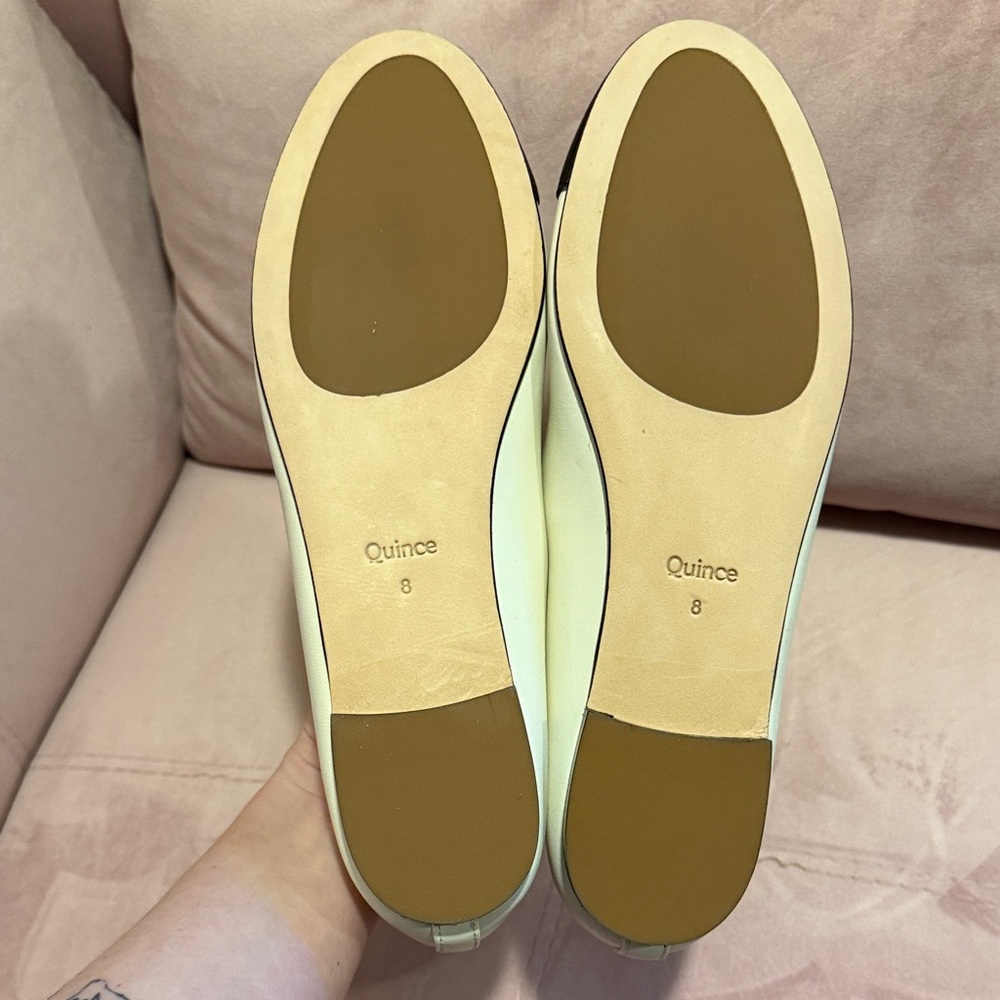 Quince Two-Tone Black & White Women's Ballet Flats - Picture 3 of 3